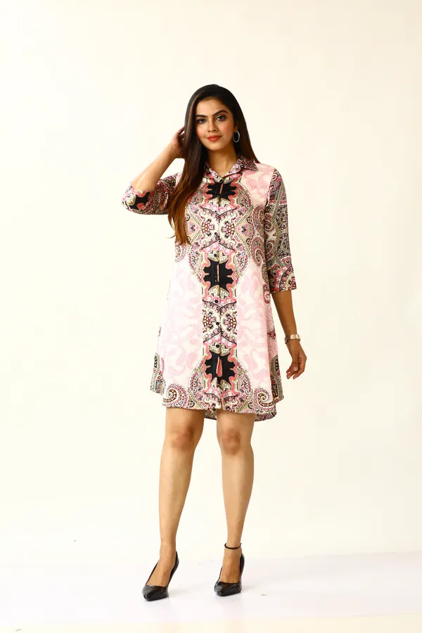 Pink_Poly_Panel_Print_Satin_Dress_For_Women_&_Girls
