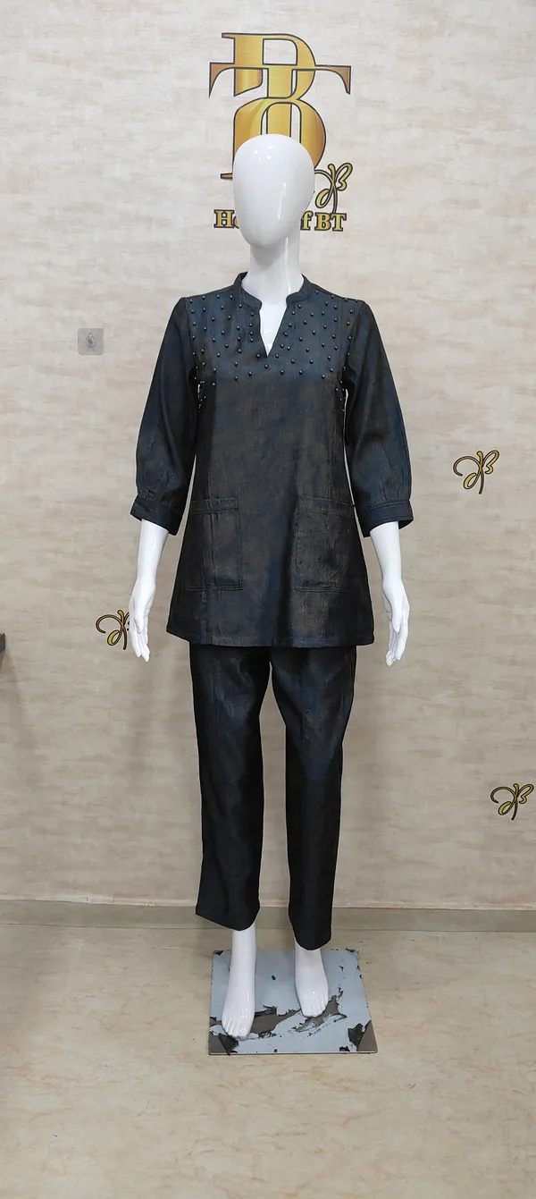 Navy_Rayon_Blend_Pearly_Elegant_Co-Ord_Set_For_Women_&_Girls