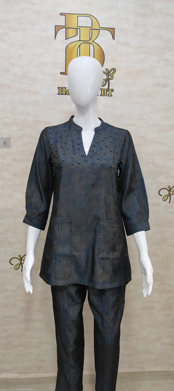 Navy_Rayon_Blend_Pearly_Elegant_Co-Ord_Set_For_Women_&_Girls