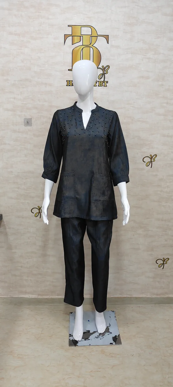 Navy_Rayon_Blend_Pearly_Elegant_Co-Ord_Set_For_Women_&_Girls