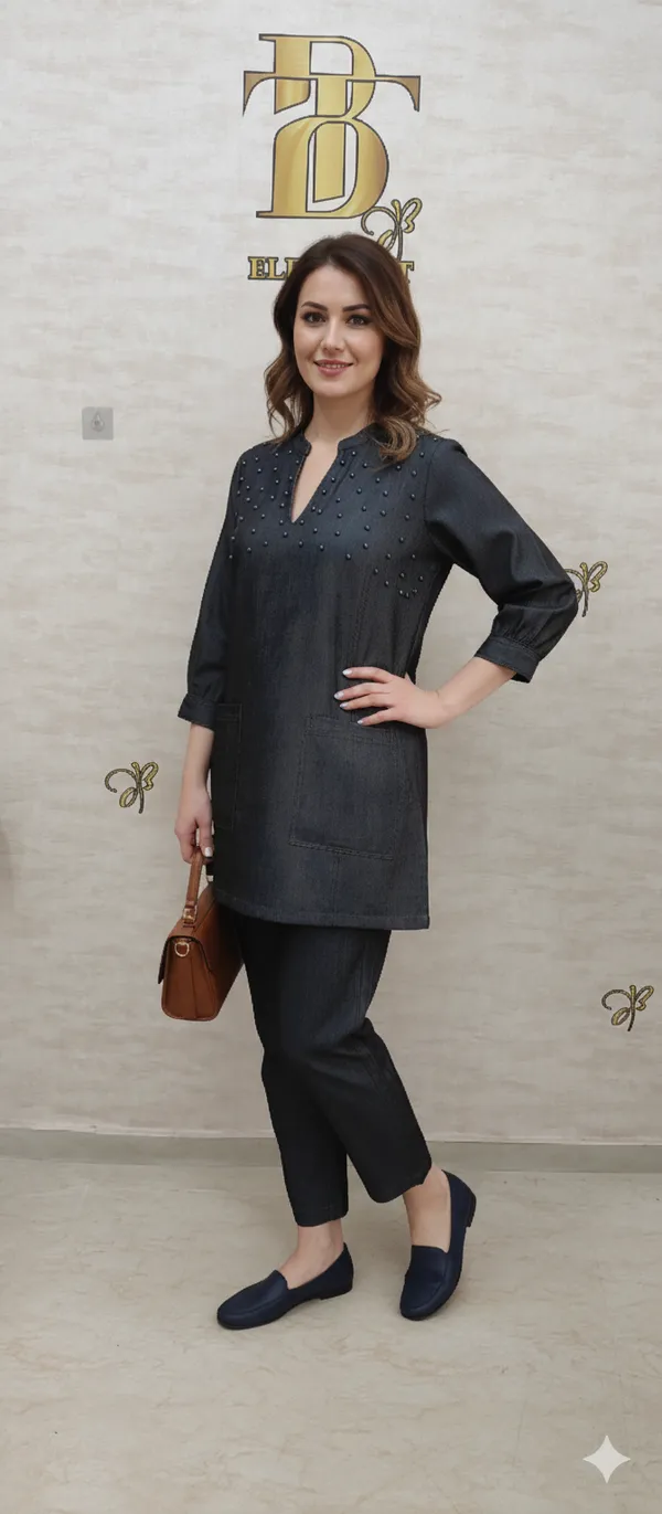 Navy_Rayon_Blend_Pearly_Elegant_Co-Ord_Set_For_Women_&_Girls