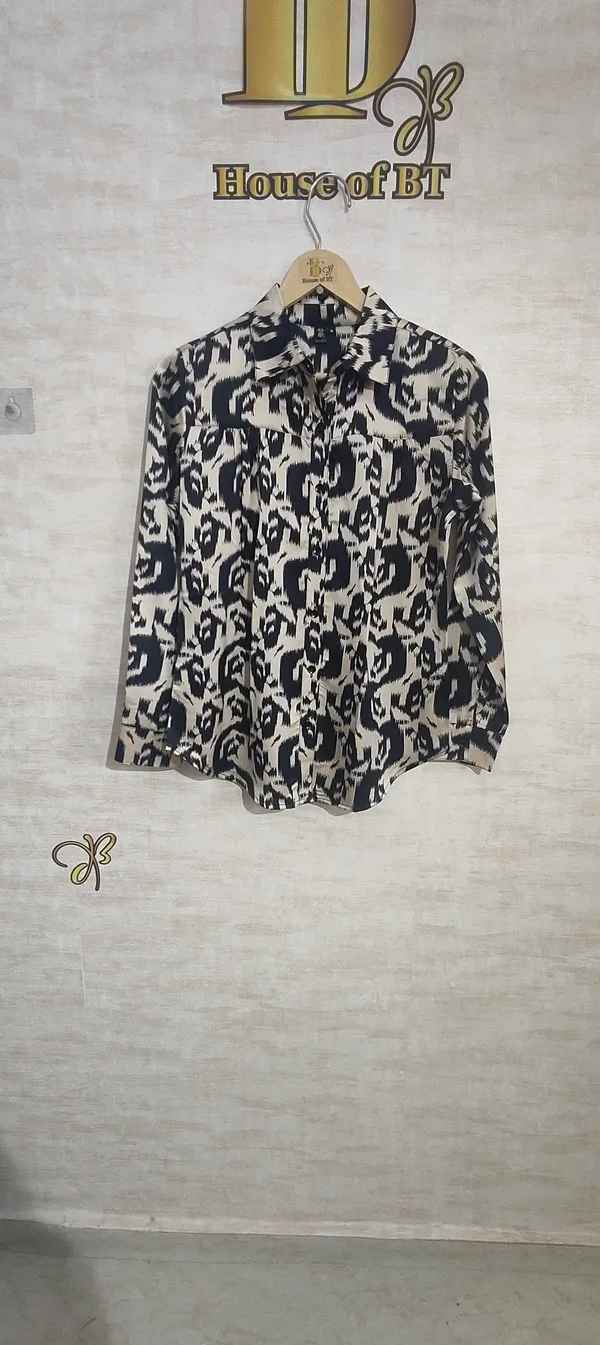 Black_Cotton_Blend_Satin_Print_Shirt_For_Women_&_Girls