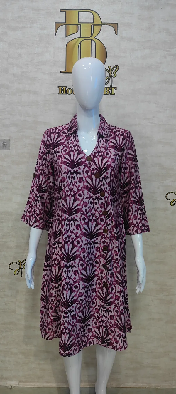 Pink_Rayon_Blend_Cotton_Comfy_Flared_Dress_For_Women_&_Girls