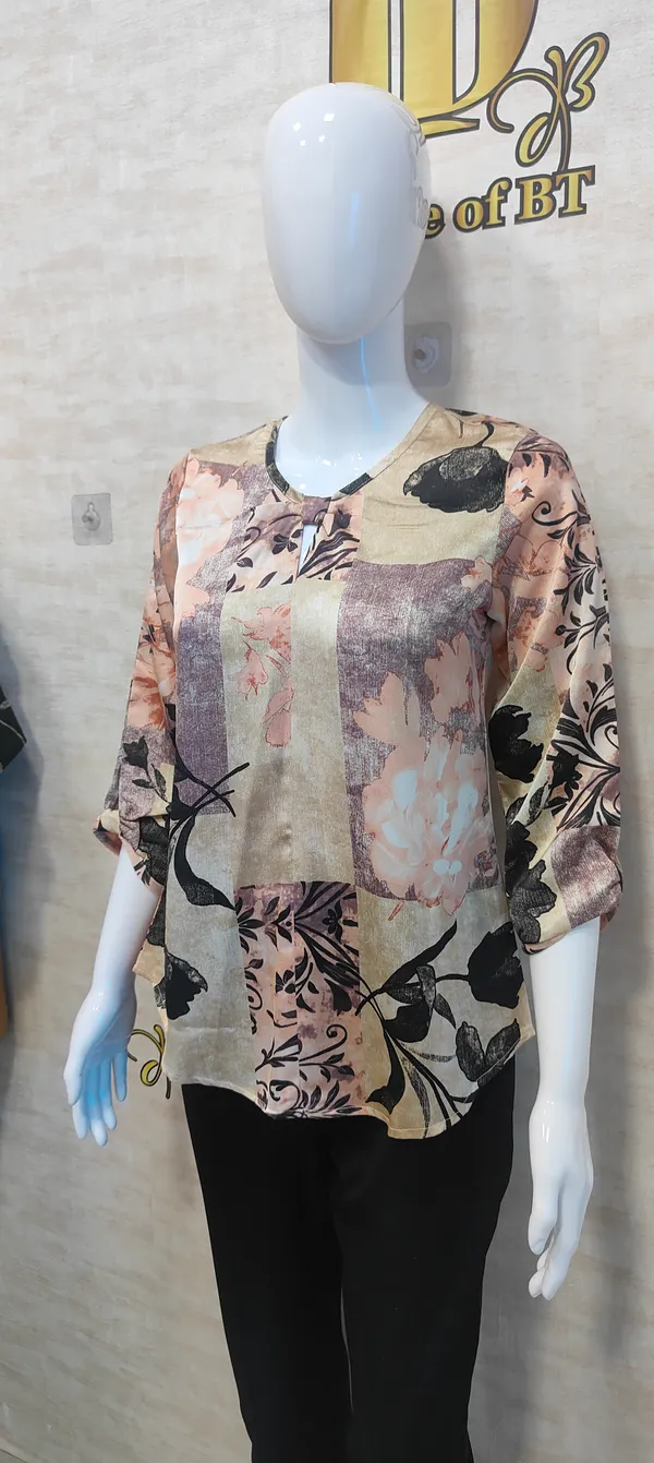 Skin_Poly_Satin_Bow_Top_For_Women_&_Girls