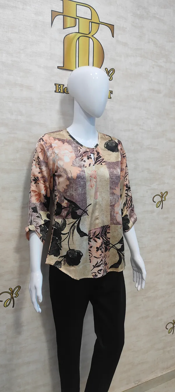Skin_Poly_Satin_Bow_Top_For_Women_&_Girls