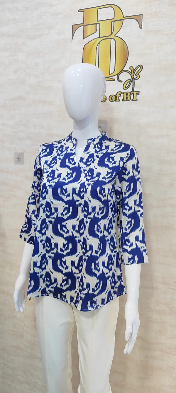 Blue_Poly_Satin_Print_Tunic_For_Women_&_Girls