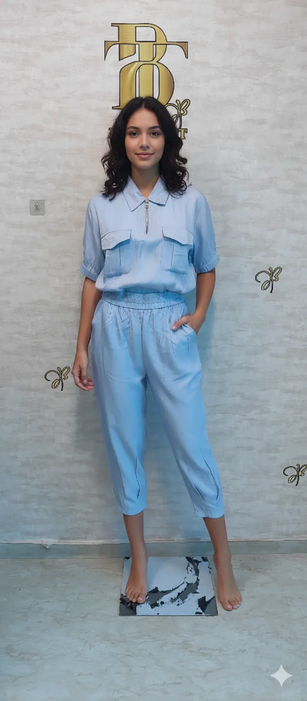 Sky_Blue_Rayon,_Polyster_Blend_Cropped_Zipup_Top_For_Women_&_Girls