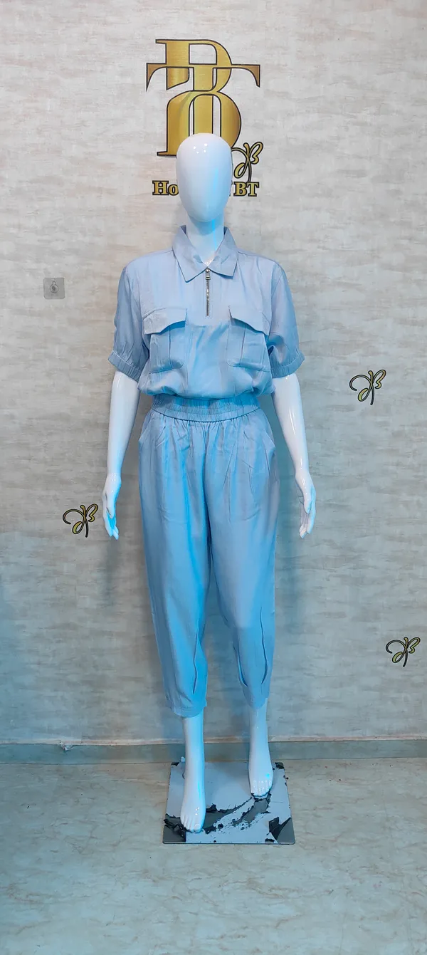 Sky_Blue_Rayon,_Polyster_Blend_Cropped_Zipup_Top_For_Women_&_Girls