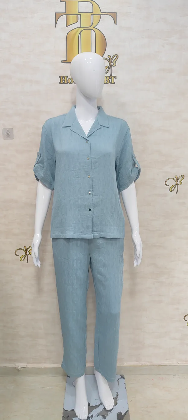 Blue_Rayon_Blend_Not_So_Casual_Co-Ord_Set_For_Women_&_Girls
