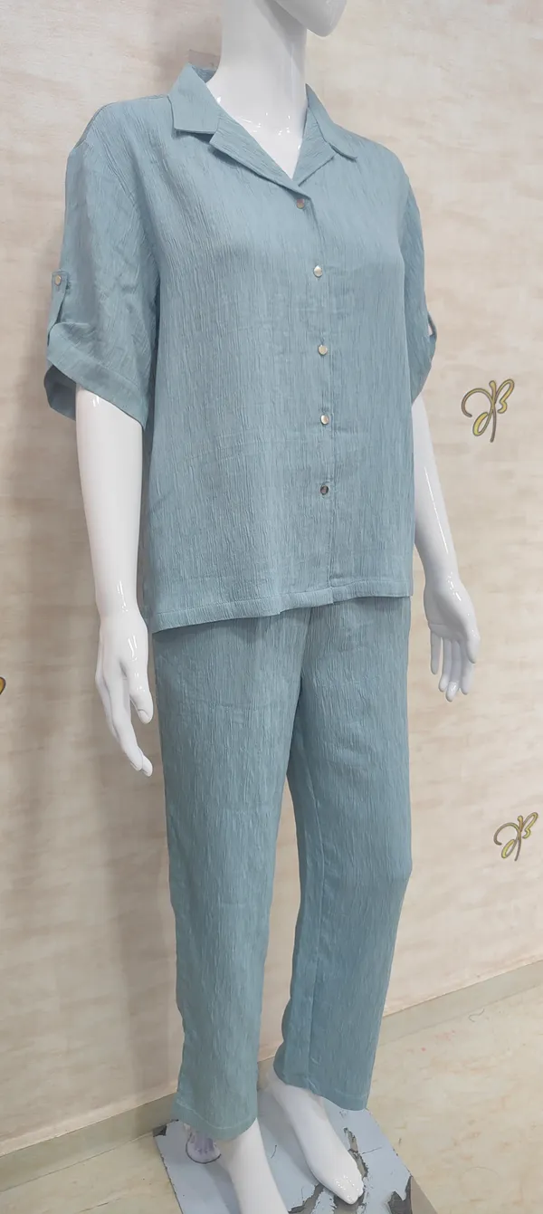 Blue_Rayon_Blend_Not_So_Casual_Co-Ord_Set_For_Women_&_Girls