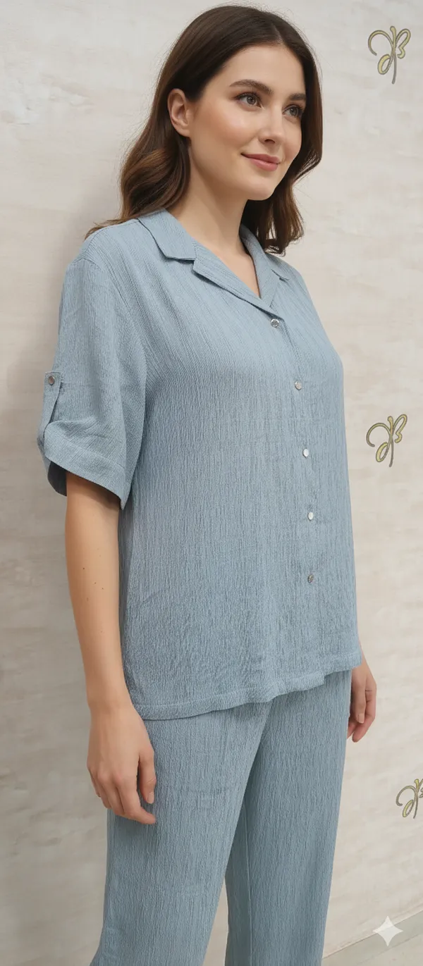 Blue_Rayon_Blend_Not_So_Casual_Co-Ord_Set_For_Women_&_Girls