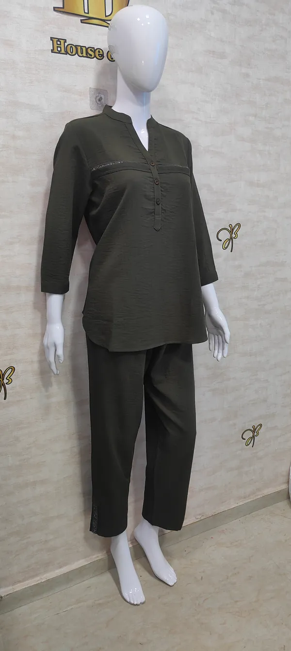 Olive_Rayon_Blend_Classic_Oasis_Co-Ord_Set_For_Women_&_Girls