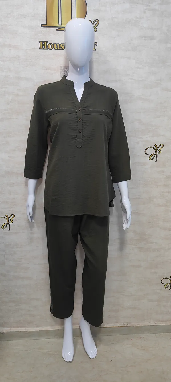 Olive_Rayon_Blend_Classic_Oasis_Co-Ord_Set_For_Women_&_Girls
