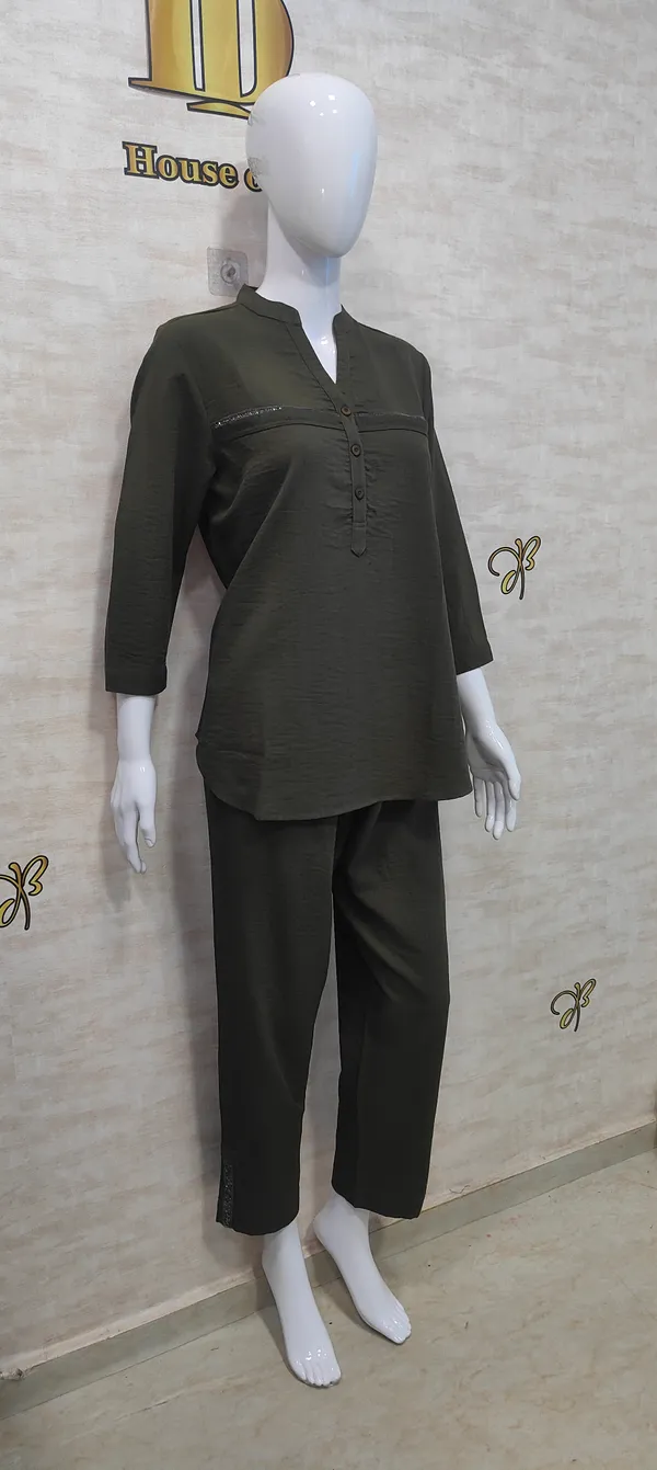 Olive_Rayon_Blend_Classic_Oasis_Co-Ord_Set_For_Women_&_Girls