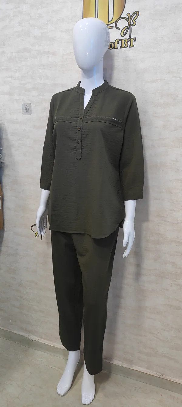 Olive_Rayon_Blend_Classic_Oasis_Co-Ord_Set_For_Women_&_Girls