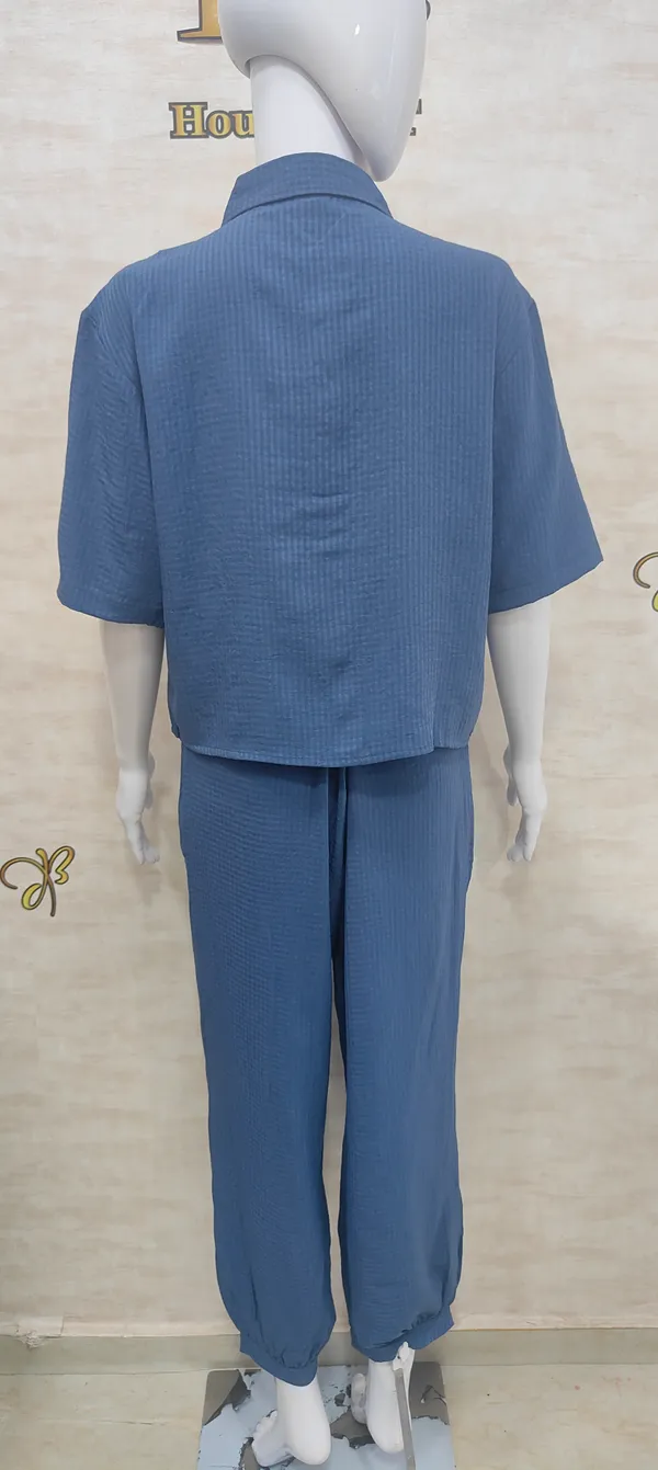 Blue_Rayon_Blend_Waffle_Design_Korean_Co-Ord_Set_For_Women_&_Girls