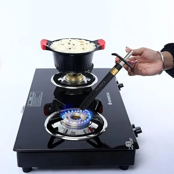 E.A.G.L.E_&_M.I.L.T.O.N_Kitchen_Gas_Lighter_|_Easy_Grip_Metal_Body_|_Durable_&_Long-Lasting_Ignition_|_Safe_&_Reliable_For_Gas_Stoves,_Restaurants_&_Home_Kitchen_Use