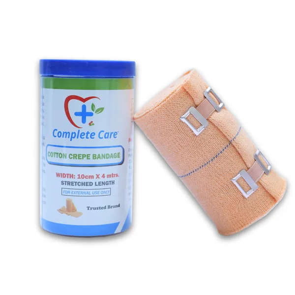 Crepe_Bandage_-_Elastic_Compression_Wrap_for_Sprains,_Strains,_and_Joint_Support_-_Breathable_Cotton_First_Aid_Bandage_for_Sports_and_Injury_Recovery,_10_cm_x_4_m,_(Pack_of_1)