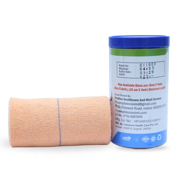 Crepe_Bandage_-_Elastic_Compression_Wrap_for_Sprains,_Strains,_and_Joint_Support_-_Breathable_Cotton_First_Aid_Bandage_for_Sports_and_Injury_Recovery,_10_cm_x_4_m,_(Pack_of_1)