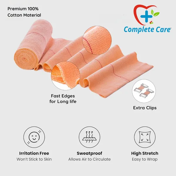 Crepe_Bandage_-_Elastic_Compression_Wrap_for_Sprains,_Strains,_and_Joint_Support_-_Breathable_Cotton_First_Aid_Bandage_for_Sports_and_Injury_Recovery,_8_cm_x_4_m,_(Pack_of_1)