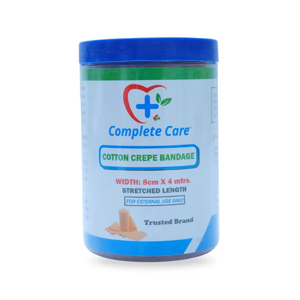 Crepe_Bandage_-_Elastic_Compression_Wrap_for_Sprains,_Strains,_and_Joint_Support_-_Breathable_Cotton_First_Aid_Bandage_for_Sports_and_Injury_Recovery,_8_cm_x_4_m,_(Pack_of_1)
