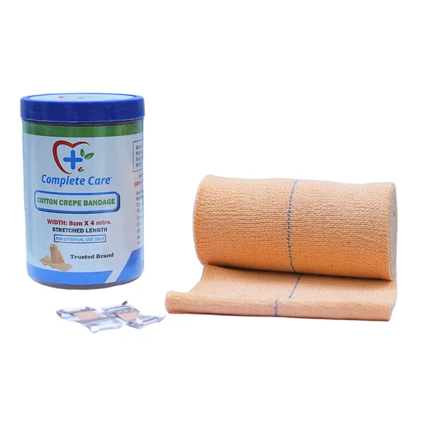Crepe_Bandage_-_Elastic_Compression_Wrap_for_Sprains,_Strains,_and_Joint_Support_-_Breathable_Cotton_First_Aid_Bandage_for_Sports_and_Injury_Recovery,_8_cm_x_4_m,_(Pack_of_1)