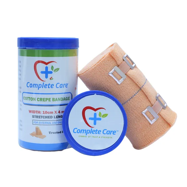 Crepe_Bandage_-_Elastic_Compression_Wrap_for_Sprains,_Strains,_and_Joint_Support_-_Breathable_Cotton_First_Aid_Bandage_for_Sports_and_Injury_Recovery,_10_cm_x_4_m,_(Pack_of_1)