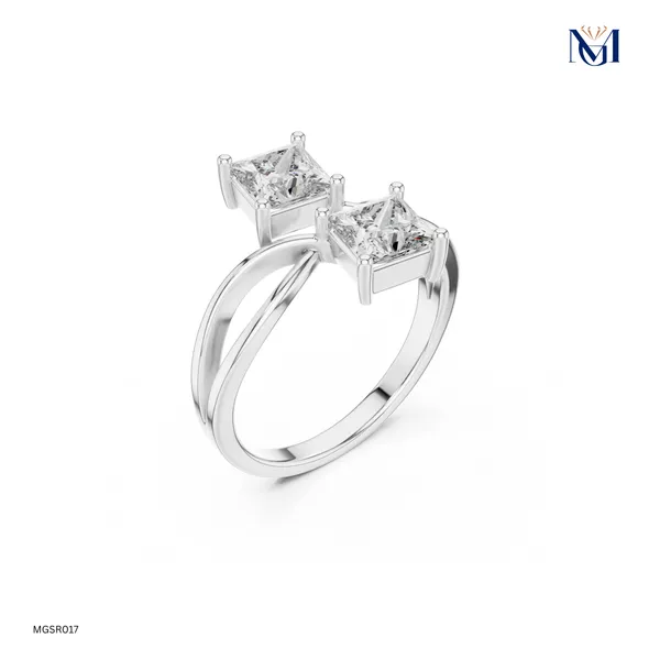 925_Silver_Double_Princess_Cut_Moissanite_Bypass_Ring