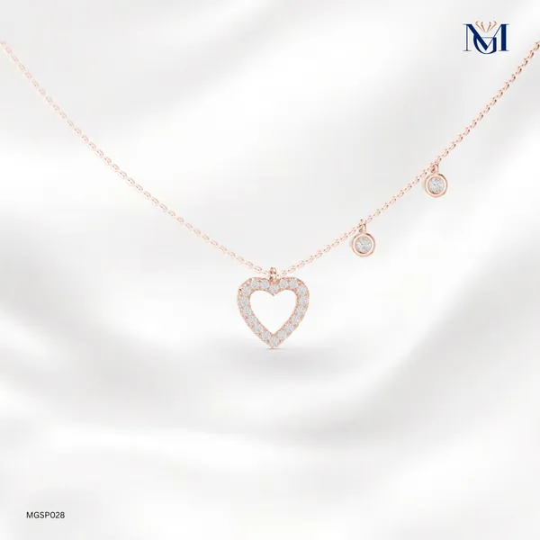 925_Rose_Gold_Plated_Whispering_Heart_Mossiantie_Necklace_For_Women