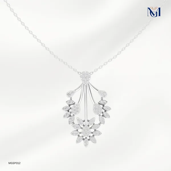 925_Silver_Nature_Bloom_Sparkle_Pendant_For_Women