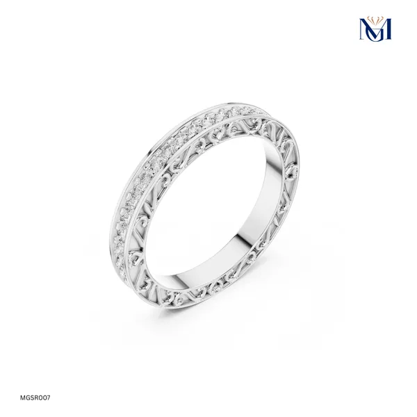 925_Silver_Vintage_Filigree_Moissanite_Eternity_Band