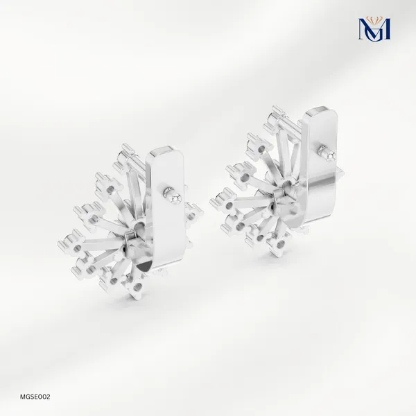 Leaf_Design_Moissanite_Earrings_in__Silver