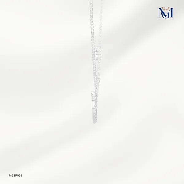 925_Silver_Whispering_Heart_Mossiantie_Necklace_For_Women