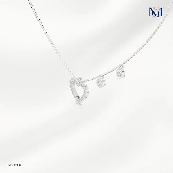 925_Silver_Whispering_Heart_Mossiantie_Necklace_For_Women
