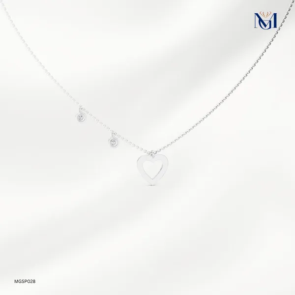 925_Silver_Whispering_Heart_Mossiantie_Necklace_For_Women