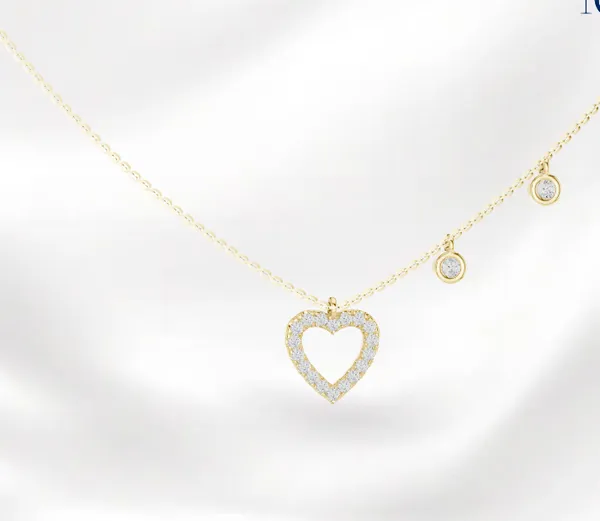 925_Gold_Plated_Whispering_Heart_Mossiantie_Necklace_For_Women