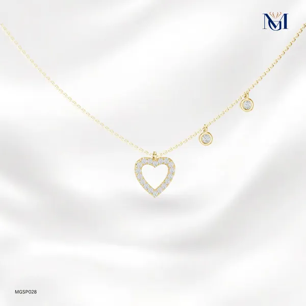 925_Gold_Plated_Whispering_Heart_Mossiantie_Necklace_For_Women