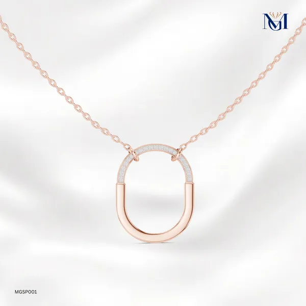 925_Rose_Gold_Plated_U_Shaped_Mossianote_Pendant_Pendant_For_Women