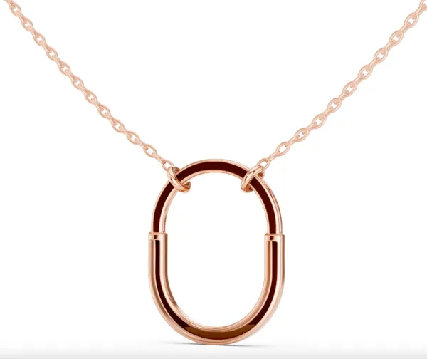 925_Rose_Gold_Plated_U_Shaped_Mossianote_Pendant_Pendant_For_Women
