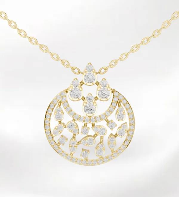 925_Gold_Plated_Ornate_Dewdrop_Medallion_Pendant_For_Women