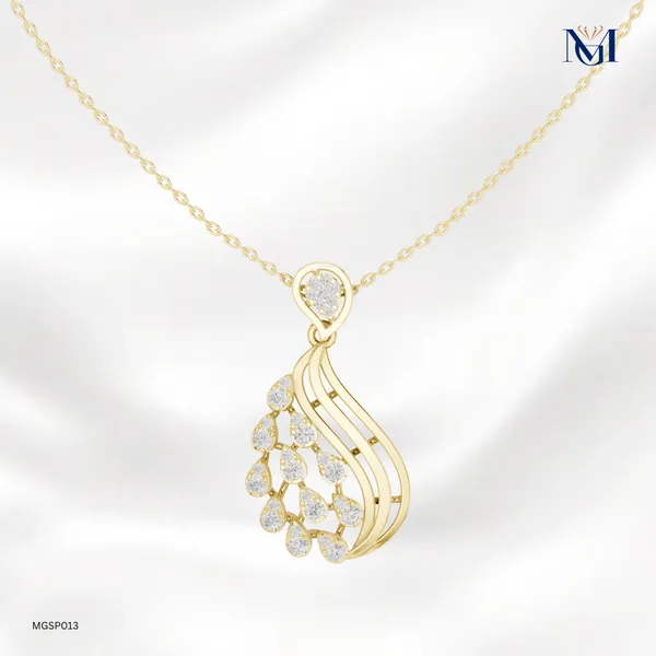 925_Gold_Plated_Radiant_Teardrop_Mossiantie_Pendant_For_Women