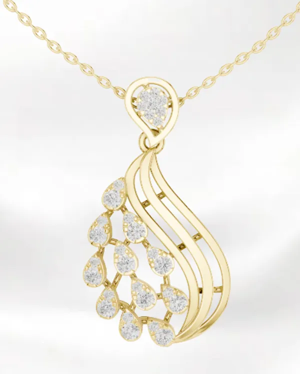 925_Gold_Plated_Radiant_Teardrop_Mossiantie_Pendant_For_Women