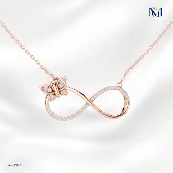 925_Rose_Gold_Plated_Eternal_Love_Butterfly_Mossiantie_Pendant_For_Women