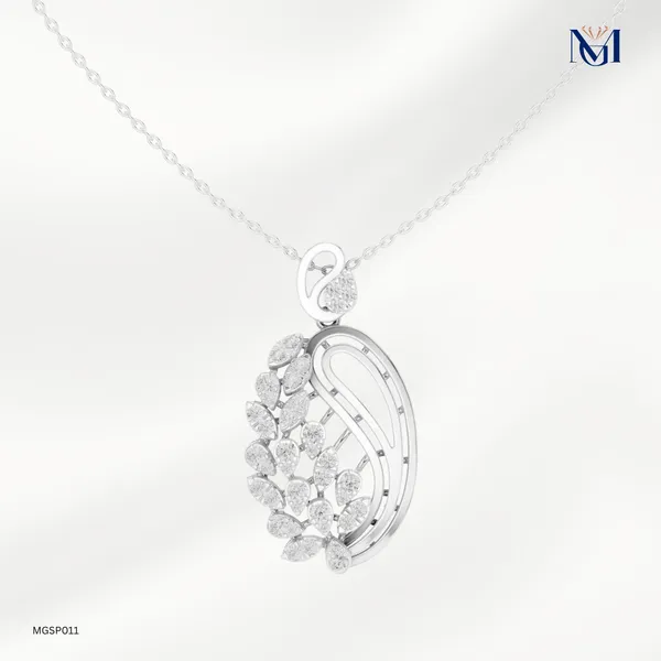 925_Silver_Leaf_Elegance_Mossiantie_Pendant_For_Women