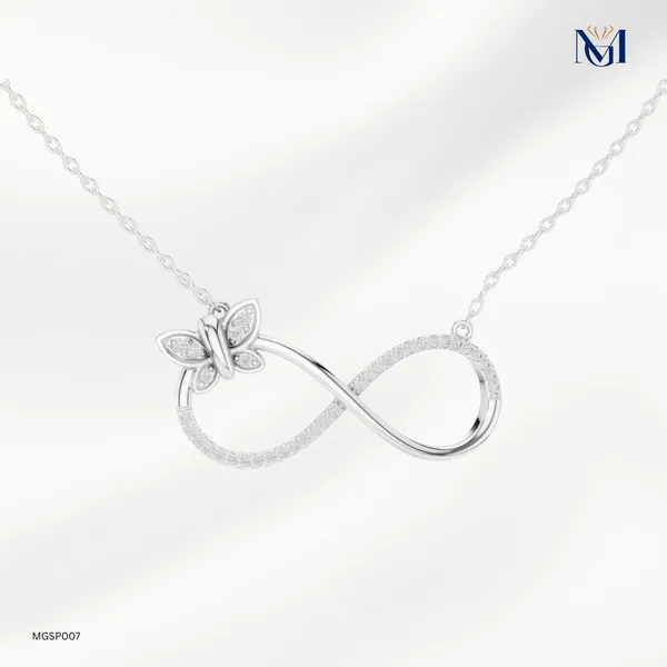 925_Silver_Eternal_Love_Butterfly_Mossiantie_Pendant_For_Women