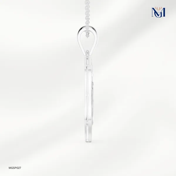 925_Silver_Mariner'S_Crest_Mossianite_Pendant_For_Women