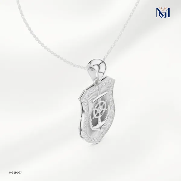 925_Silver_Mariner'S_Crest_Mossianite_Pendant_For_Women