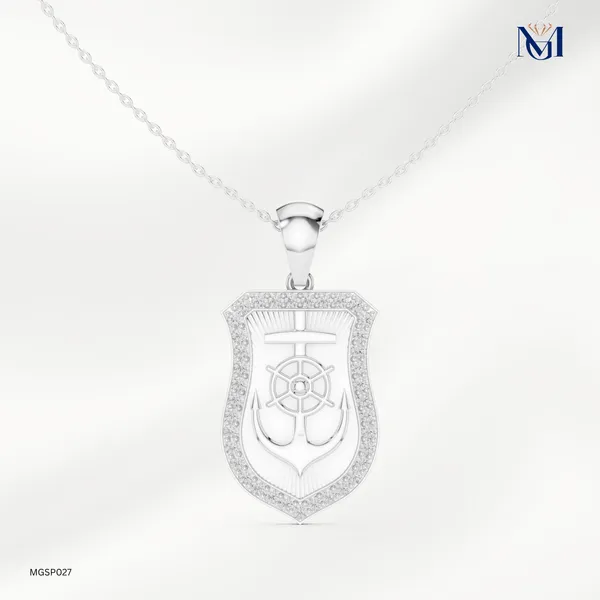 925_Silver_Mariner'S_Crest_Mossianite_Pendant_For_Women