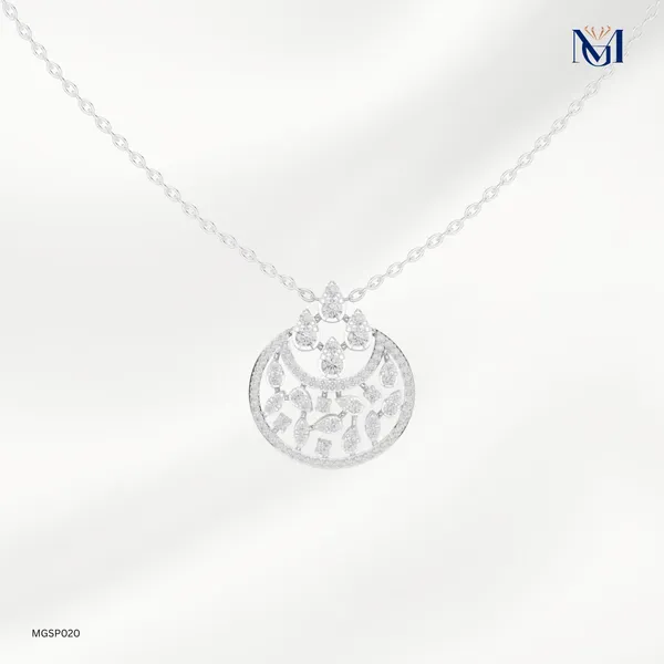 925_Silver_Ornate_Dewdrop_Medallion_Pendant_For_Women