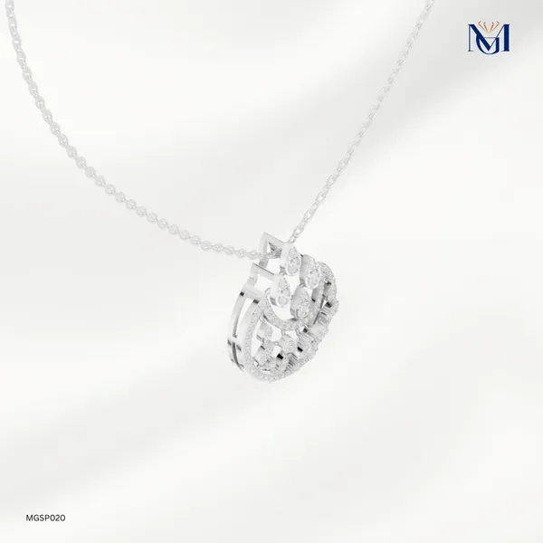 925_Silver_Ornate_Dewdrop_Medallion_Pendant_For_Women